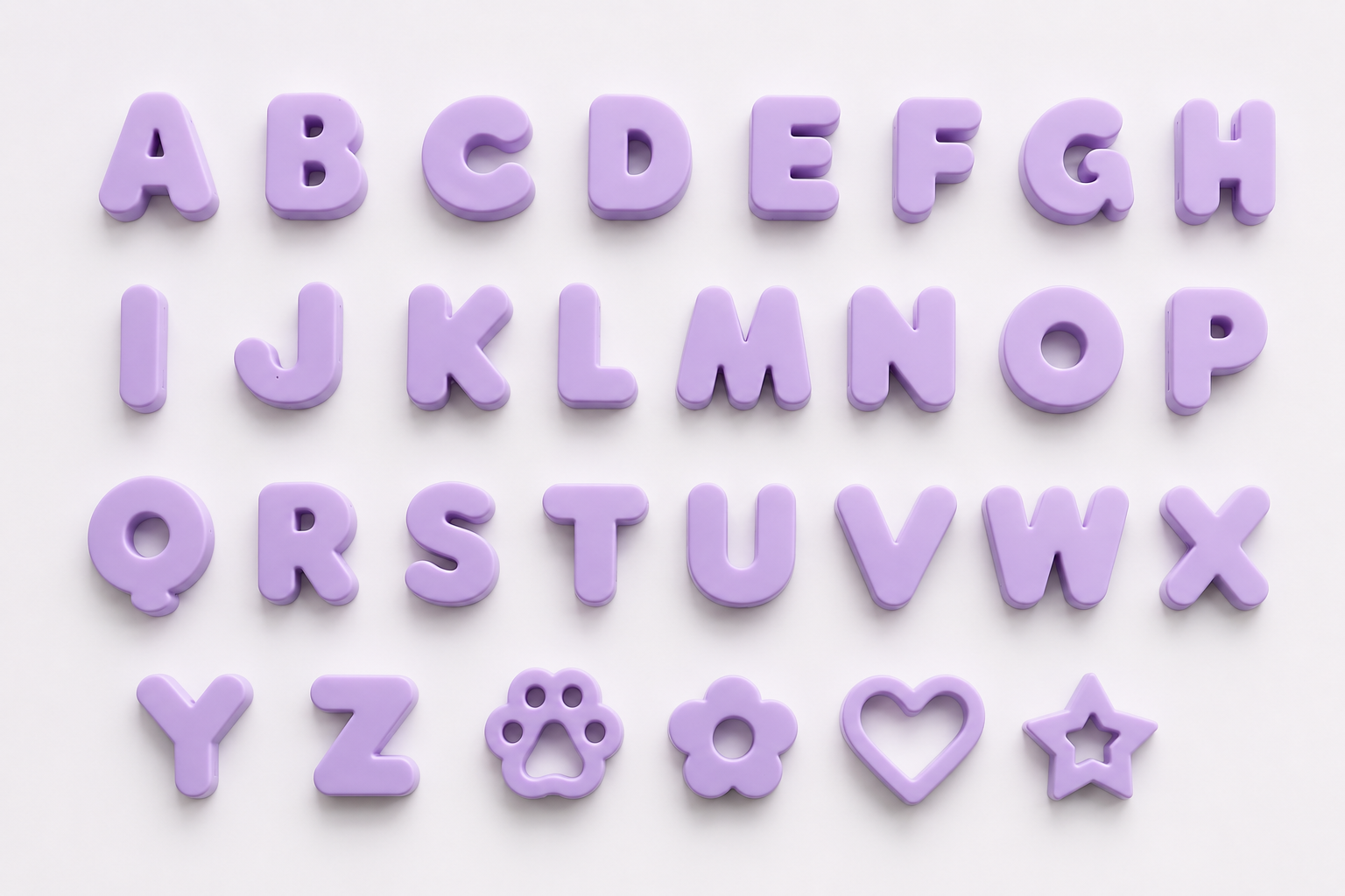 Silicone Letters - LILAC