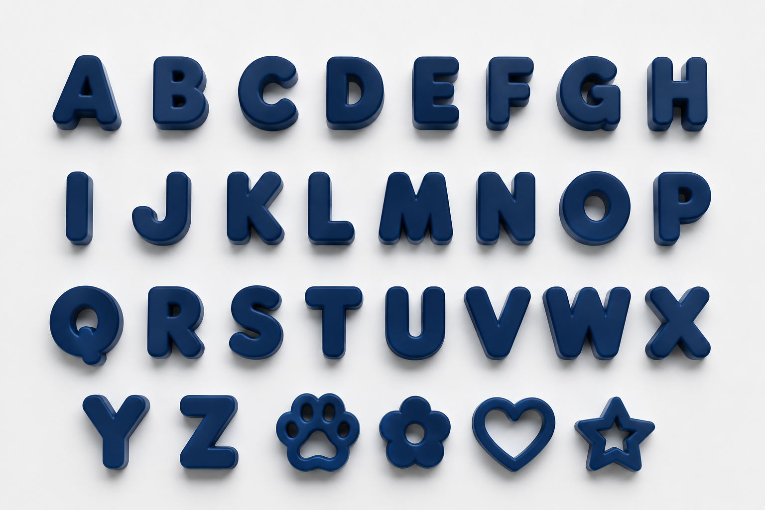 Silicone Letters - NAVY